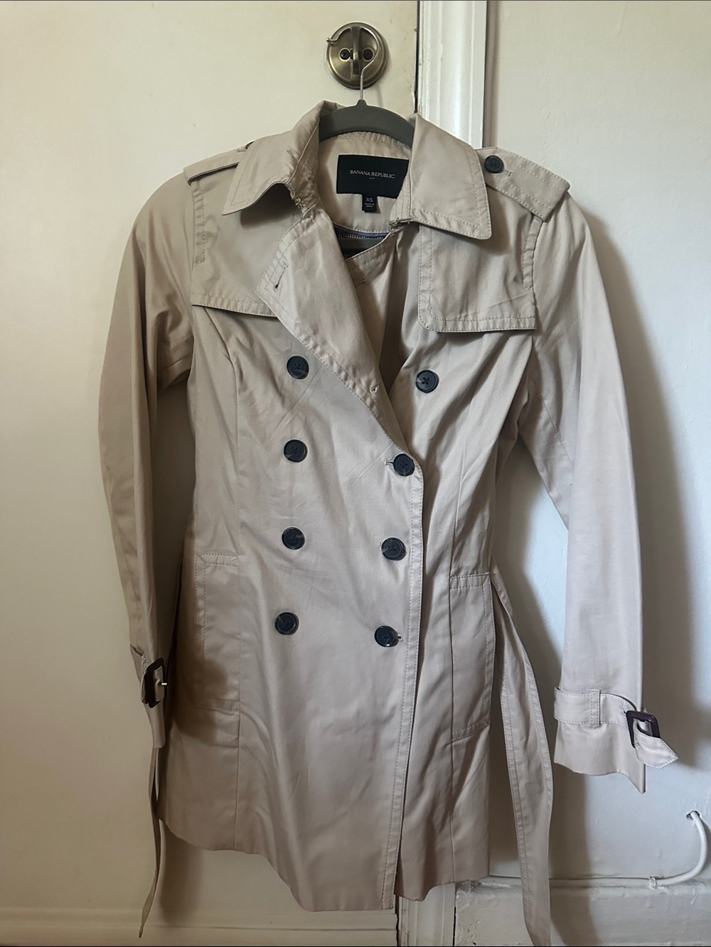 Banana Republic Beige Double-Breasted Trench Coat